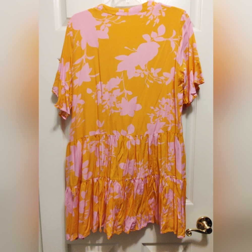 Floral Orange and Pink Dress - Picture 4 of 7